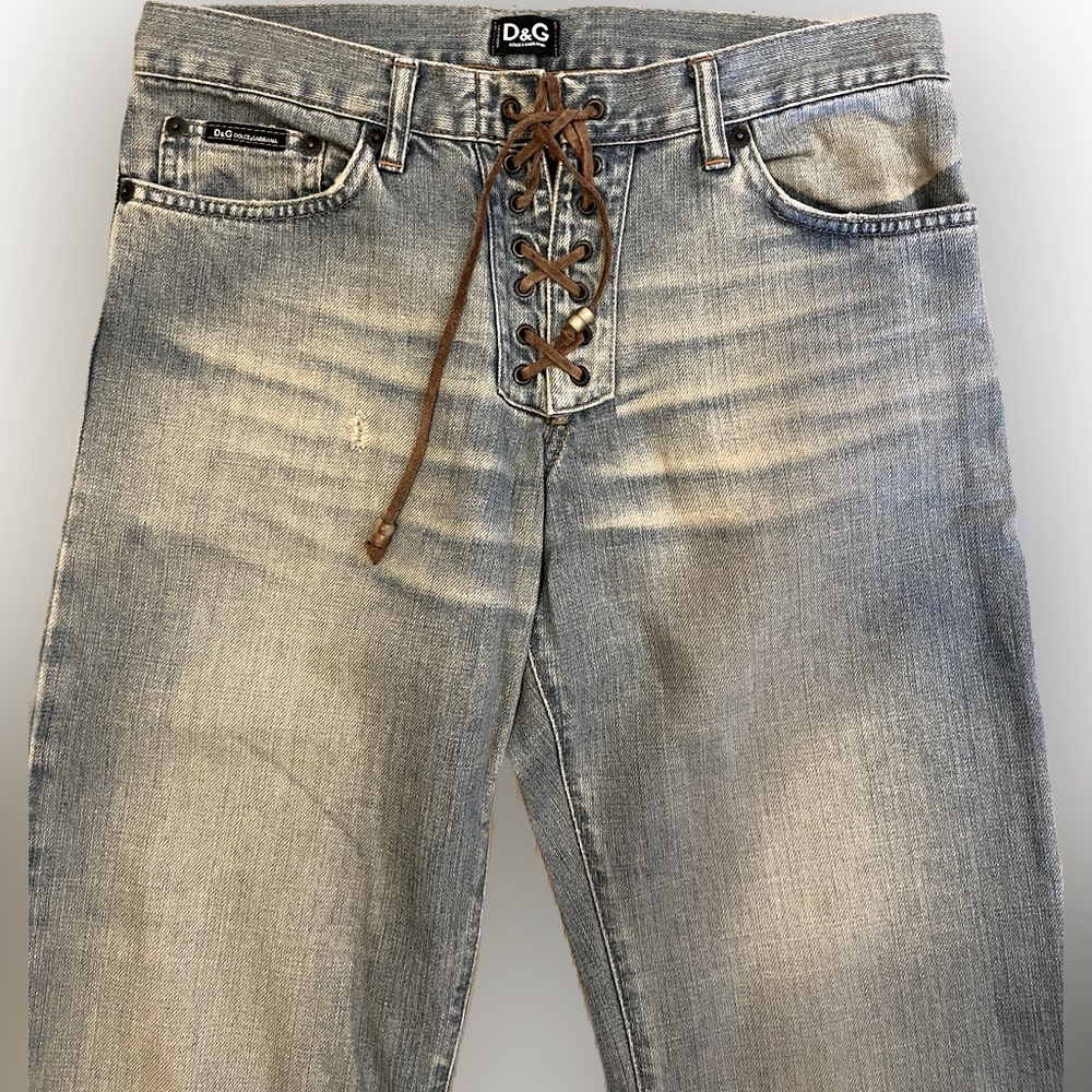 D&G Dolce & Gabbana Men’s Lace Up Jeans Size 30
